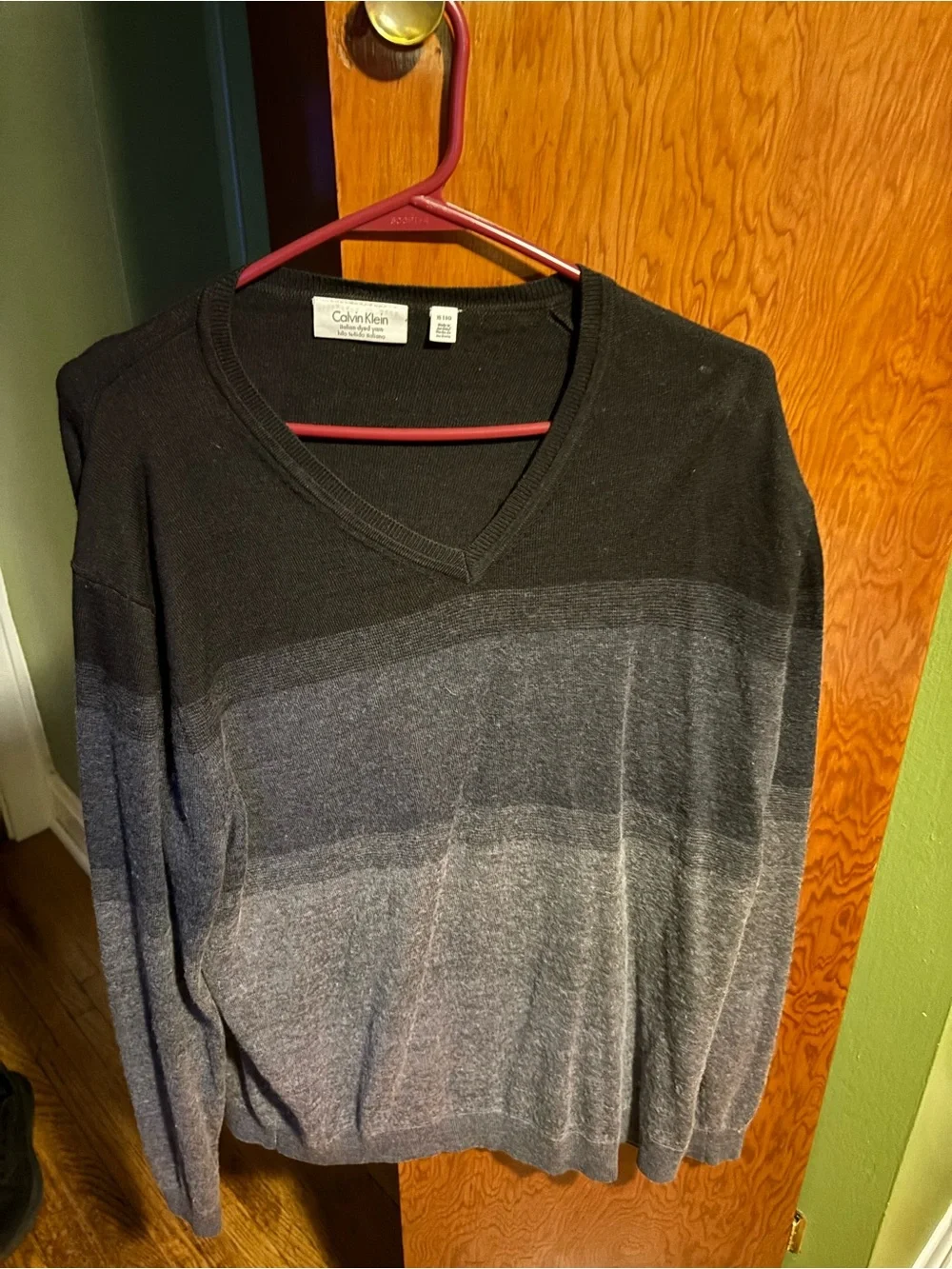 Calvin Klein Black and Gray Ombre Crewneck Sweater
